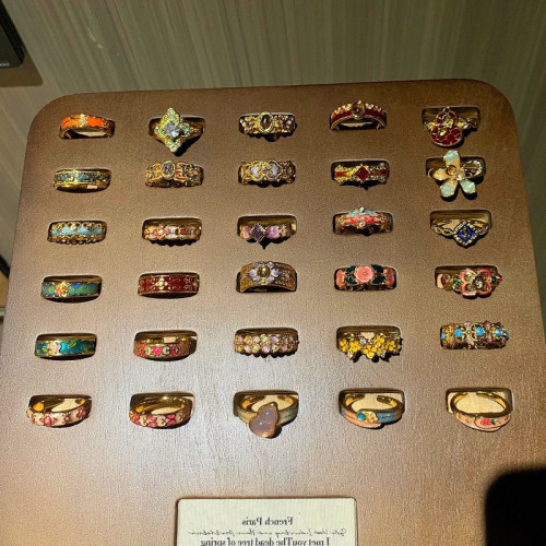 【謎失花蕾】新中式琺瑯滴油花紋戒指輕奢高級感網紅洋氣百搭指環 【謎失花蕾】新中式琺瑯滴油花紋戒指輕奢高級感網紅洋氣百搭指環