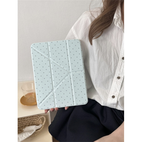 ins韓風薄荷波點星星適用ipad10平板套磁吸蘋果Air13寸搭釦3+y折保護殼air456防彎摔mini7女9代亞克力10.2寸