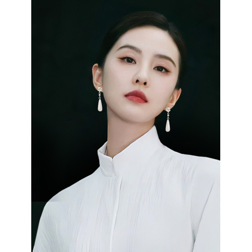 新中式水滴蚊香盤耳夾女士無耳洞新款輕奢高級感耳環國風旗袍耳飾