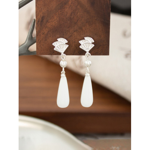 新中式水滴蚊香盤耳夾女士無耳洞新款輕奢高級感耳環國風旗袍耳飾