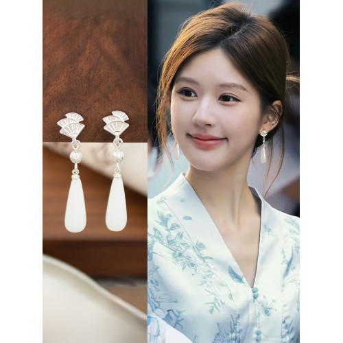 新中式水滴蚊香盤耳夾女士無耳洞新款輕奢高級感耳環國風旗袍耳飾