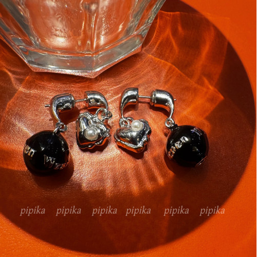 pipi原創獨特個性星球愛心兩戴式耳環耳釘耳飾女高級時尚甜酷銀針