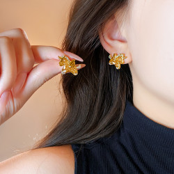 馬年黃水晶小馬耳釘女高級感輕奢耳環巨好看的本命年耳飾2026新年