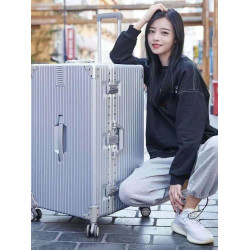 加厚行李箱女學生拉桿密碼箱男超大40旅行箱50寸大容量鋁框拉鍊箱