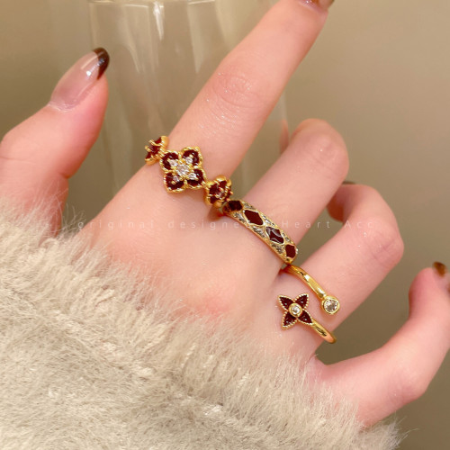 紅色琺瑯開口戒指女輕奢高級感小衆精緻食指戒超好看獨特漂亮指環 紅色琺瑯開口戒指女輕奢高級感小衆精緻食指戒超好看獨特漂亮指環