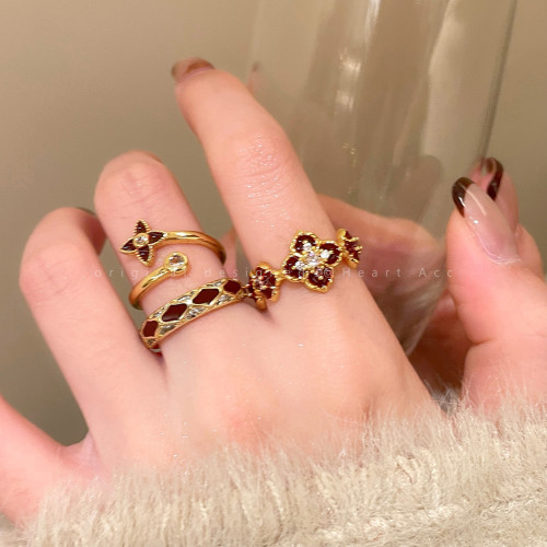 紅色琺瑯開口戒指女輕奢高級感小衆精緻食指戒超好看獨特漂亮指環 紅色琺瑯開口戒指女輕奢高級感小衆精緻食指戒超好看獨特漂亮指環