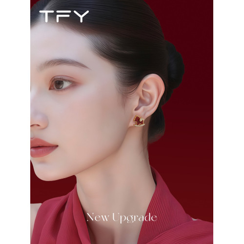 紅色小馬耳釘2026新款爆款高級感輕奢精緻小巧馬上有錢本命年耳飾 紅色小馬耳釘2026新款爆款高級感輕奢精緻小巧馬上有錢本命年耳飾