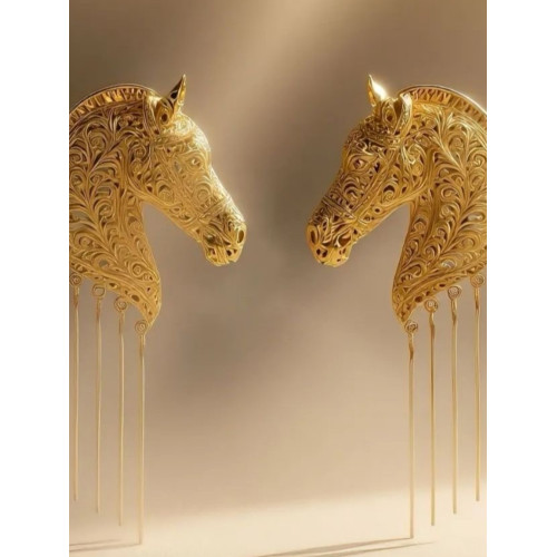 流蘇戰馬耳釘耳夾獨特個性復古時尚大氣耳環女氣馬年本命年耳飾