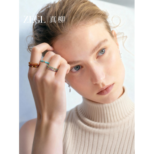 ZEGL綺夢系列紫水晶綠松石紅瑪瑙戒指女小衆設計尾戒春夏曡戴指環 ZEGL綺夢系列紫水晶綠松石紅瑪瑙戒指女小衆設計尾戒春夏曡戴指環