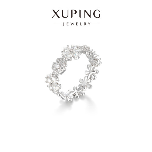 旭平溫柔花事繁花戒指女精緻氛圍個性滿鑲花型輕奢甜美氣質食指戒