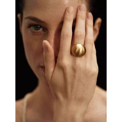 LOCO 意大利拉絲工藝 極簡都市風格磨砂面圓球簡約戒指指環