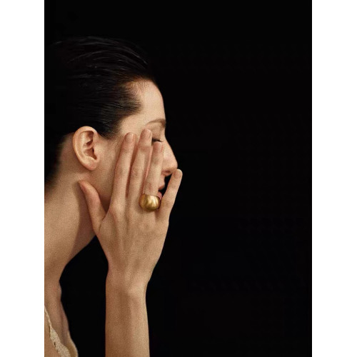 LOCO 意大利拉絲工藝 極簡都市風格磨砂面圓球簡約戒指指環