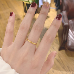 光面高級感古法素圈鈦鋼戒指女冷淡風小衆潮時尚個性食指輕奢精緻