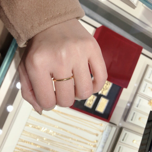 光面高級感古法素圈鈦鋼戒指女冷淡風小衆潮時尚個性食指輕奢精緻