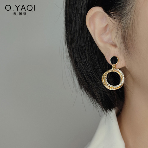 無耳洞法式捏捏夾OL多圈氣質閃鑽耳釘耳環個性女耳飾高級感時尚新