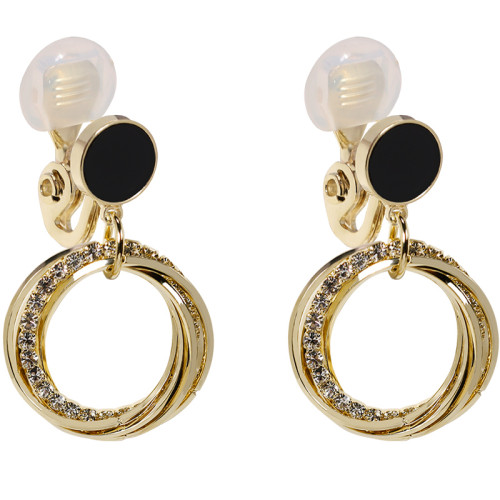 無耳洞法式捏捏夾OL多圈氣質閃鑽耳釘耳環個性女耳飾高級感時尚新