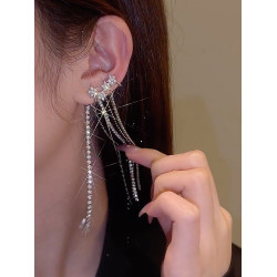 楊超越同款耳夾女高級感小衆超仙流蘇耳骨夾五角星耳掛耳掛式耳環