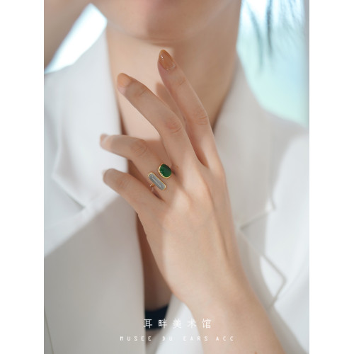 A琺瑯開口戒指女小衆設計高級感時尚個性輕奢復古法式百搭食指戒 A琺瑯開口戒指女小衆設計高級感時尚個性輕奢復古法式百搭食指戒