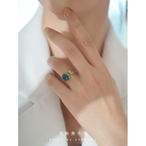 A琺瑯開口戒指女小衆設計高級感時尚個性輕奢復古法式百搭食指戒 A琺瑯開口戒指女小衆設計高級感時尚個性輕奢復古法式百搭食指戒