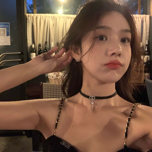 鋯石字母CD耳環女小衆設計感高級輕奢氣質網紅耳釘耳飾無耳洞耳夾