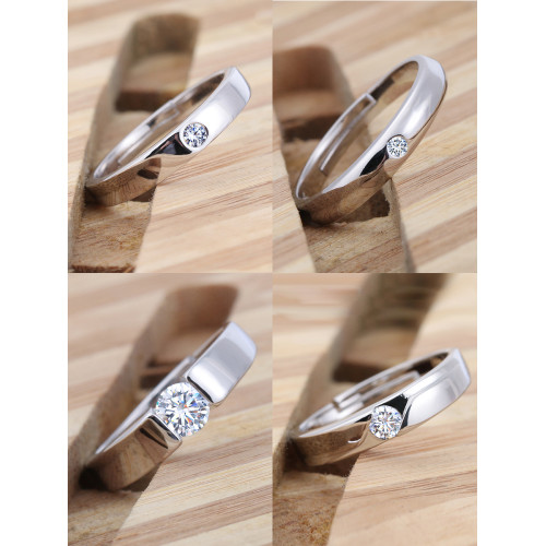 男士婚戒仿真假鑽石氧化鋯道具開口大號婚禮現場新郎儀式拍照戒指