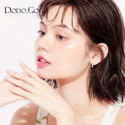 DODOGOGO雙層貝殼耳釘女士氣質耳夾2026新款耳環高級感輕奢耳飾品