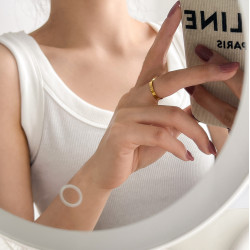 洗手不用摘自製古法精緻光面素戒指簡約18K鍍金冷淡風高級感設計