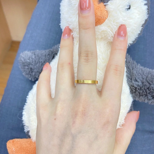 洗手不用摘自製古法精緻光面素戒指簡約18K鍍金冷淡風高級感設計