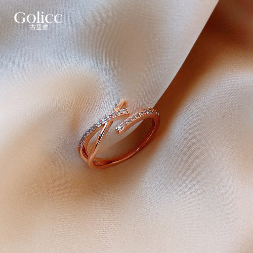 小衆設計交叉開口戒指女輕奢高級感小指尾戒2026新款爆款食指指環