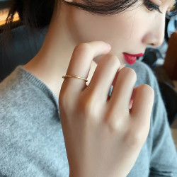 竹節戒指女日系輕奢小衆設計感食指指環ins潮時尚網紅冷淡風素圈