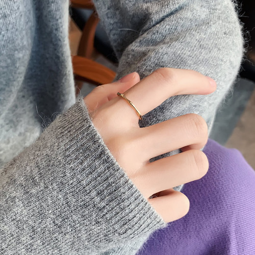 竹節戒指女日系輕奢小衆設計感食指指環ins潮時尚網紅冷淡風素圈