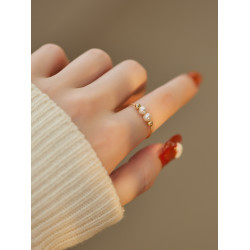 賽賽莉安強光淡水珍珠戒指14K包金不掉色簡約氣質輕奢38生日禮物