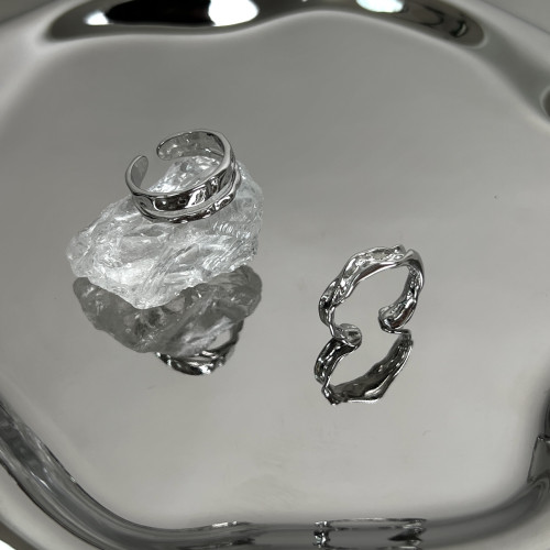 MINBIN不規則戒指女ins冷淡風小衆設計簡約個性食指戒可調節情侶