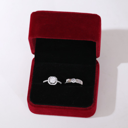 仿真假鑽戒一對情侶結婚對戒活口可調節戒指求婚紗照禮儀式用道具