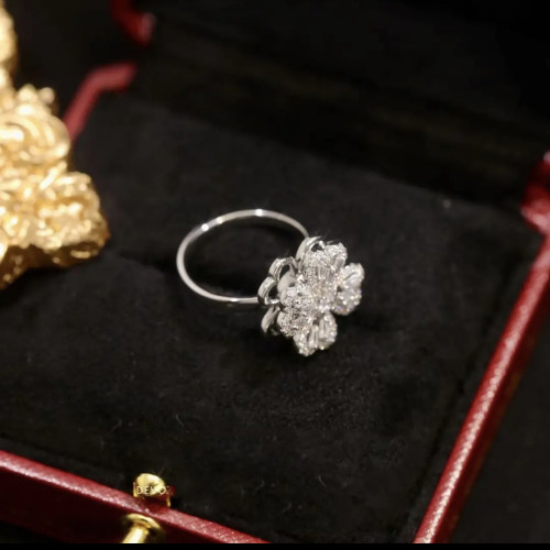 旋轉四葉草戒指女輕奢精緻個性百搭高級感食指開口戒2022年新款潮