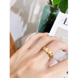 不掉色鈦鋼別樣氣質小姐姐高級感菱格戒指簡約網紅chic女戒