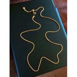 盒子鏈麻花鏈銀項鍊穿珠鍊素鏈長款毛衣鏈18K金可調節針式萬能鏈