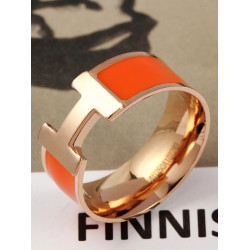 H字母情侶戒指女歐美鈦鋼精品愛馬指環男滴膠琺瑯不褪色生日禮品