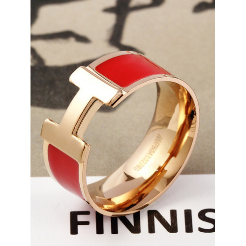 H字母情侶戒指女歐美鈦鋼精品愛馬指環男滴膠琺瑯不褪色生日禮品 H字母情侶戒指女歐美鈦鋼精品愛馬指環男滴膠琺瑯不褪色生日禮品