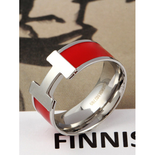 H字母情侶戒指女歐美鈦鋼精品愛馬指環男滴膠琺瑯不褪色生日禮品 H字母情侶戒指女歐美鈦鋼精品愛馬指環男滴膠琺瑯不褪色生日禮品