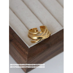 黃銅鍍金交叉戒指男女開口可調節時尚個性ins小衆冷淡風簡約指環