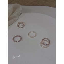 TYUSHA天然異色小米粒珍珠戒指女美産包金S925銀曡戴指環不掉皮