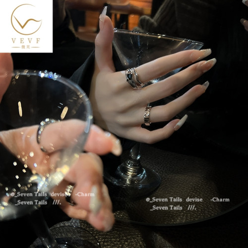 幾何冷淡風ins黑水晶戒指小衆設計時尚個性高級感開口戒網紅女潮 幾何冷淡風ins黑水晶戒指小衆設計時尚個性高級感開口戒網紅女潮