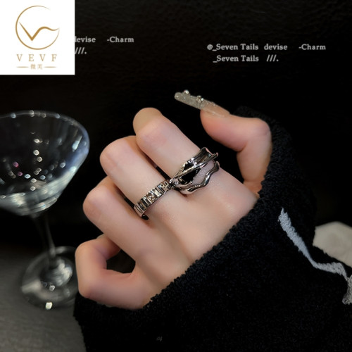 幾何冷淡風ins黑水晶戒指小衆設計時尚個性高級感開口戒網紅女潮 幾何冷淡風ins黑水晶戒指小衆設計時尚個性高級感開口戒網紅女潮