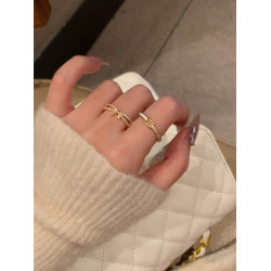 【蜜桃茶】搭配指南 金色開口戒指女時尚素圈尾戒小衆設計食指戒