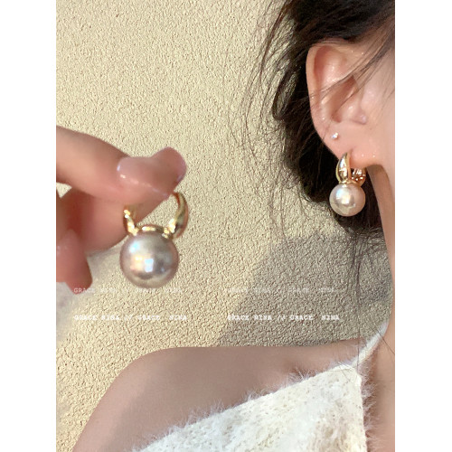 好溫柔~簡約珍珠耳環小衆設計感高級輕奢耳釘氣質精緻耳飾秋冬女