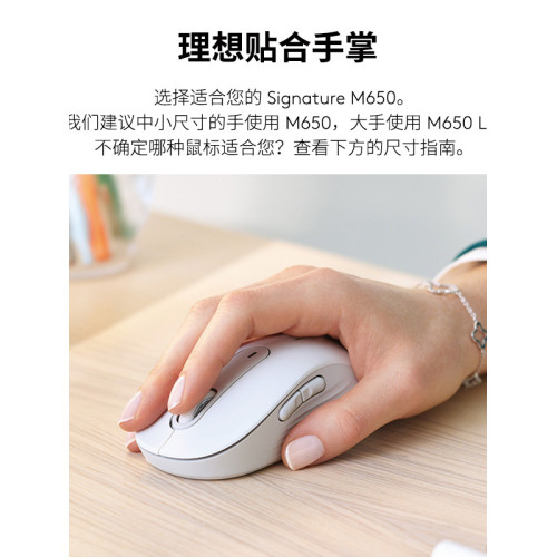 羅技M650M/L無線藍牙靜音滑鼠筆電桌上型電腦商務辦公大小手拆包