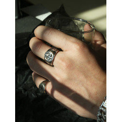 歐美復古戒指男士潮牌美式個性小衆設計男生對戒開口可調骷髏十字