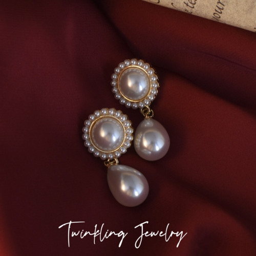 港風復古輕奢珍珠耳環耳夾巴洛克復古宮廷風新娘婚紗耳飾旗袍配飾 港風復古輕奢珍珠耳環耳夾巴洛克復古宮廷風新娘婚紗耳飾旗袍配飾