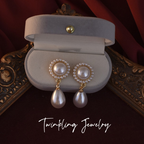 港風復古輕奢珍珠耳環耳夾巴洛克復古宮廷風新娘婚紗耳飾旗袍配飾 港風復古輕奢珍珠耳環耳夾巴洛克復古宮廷風新娘婚紗耳飾旗袍配飾
